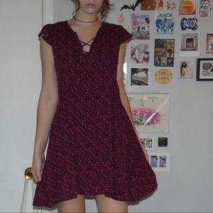 navy&blue floral dress